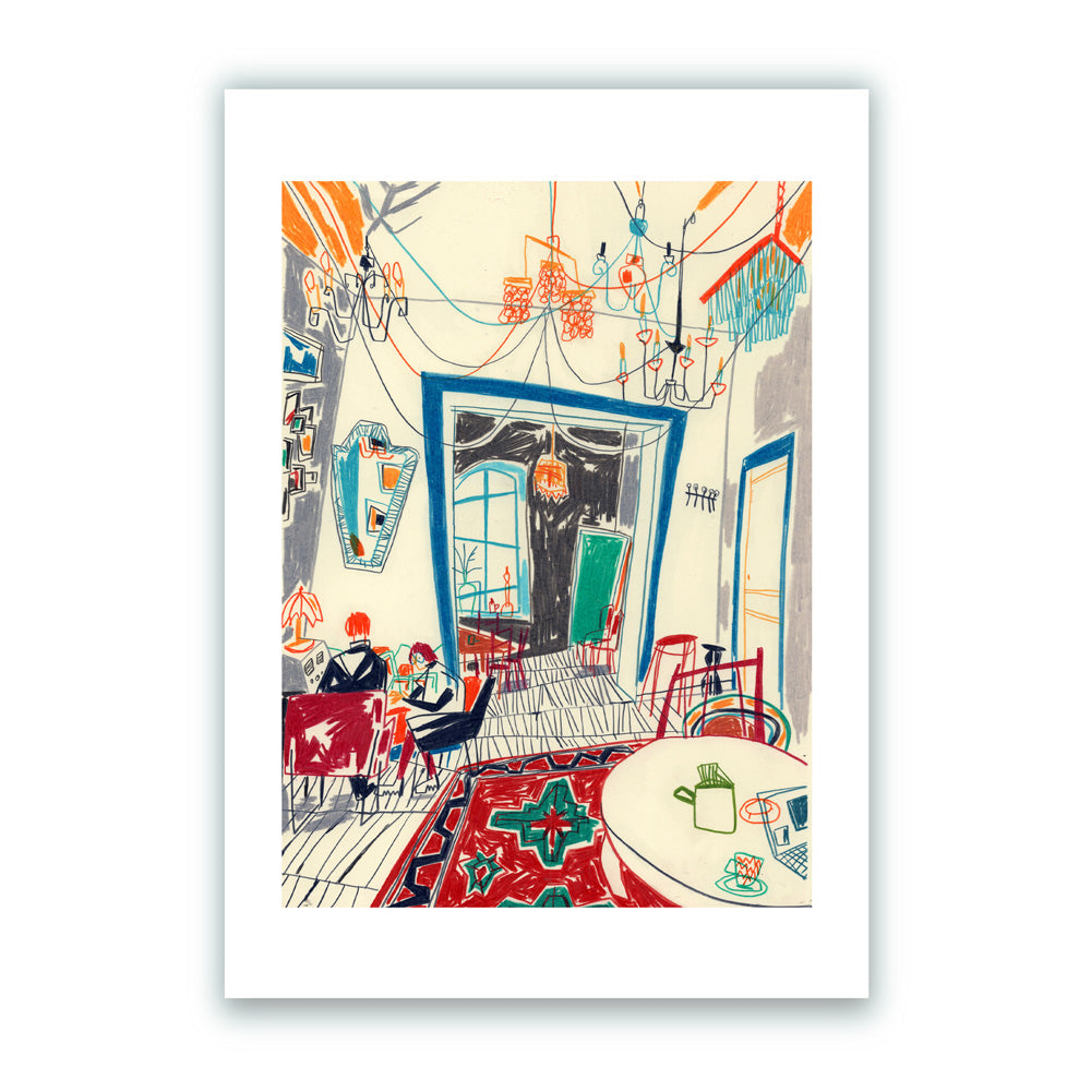 Authentic Armenian Interior at Mirzoyan Library Giclée Print A4
