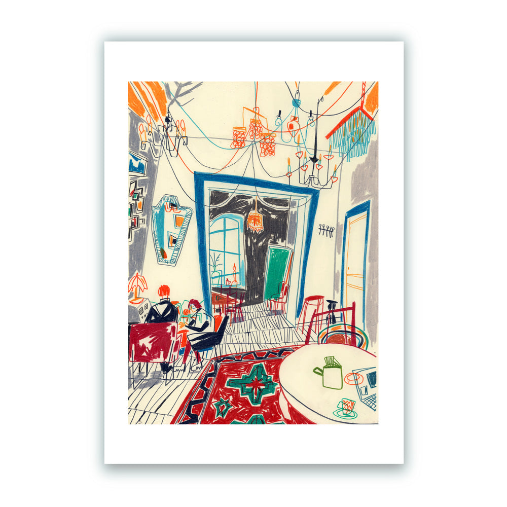 Authentic Armenian Interior at Mirzoyan Library Impression Giclée A3