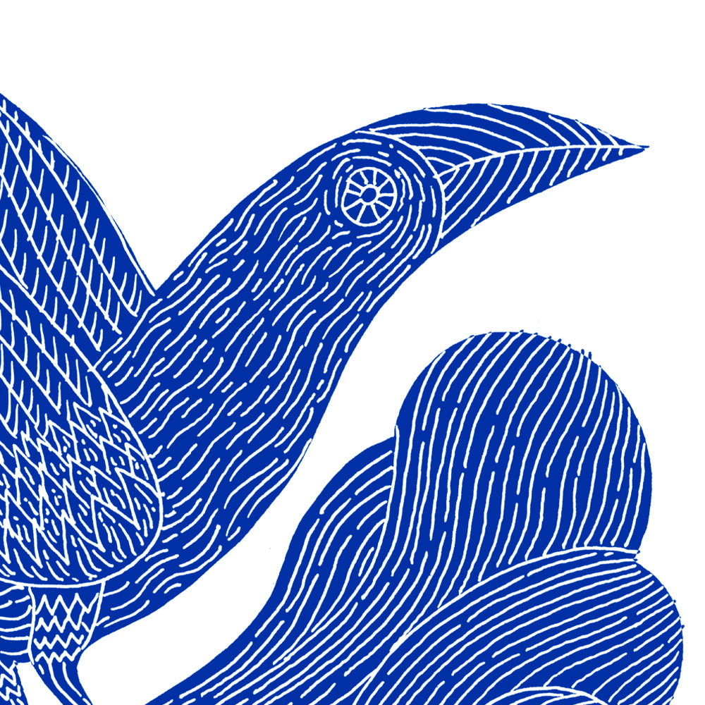 Azul Es Nombre De Pájaro 02 Impresión Giclée A4
