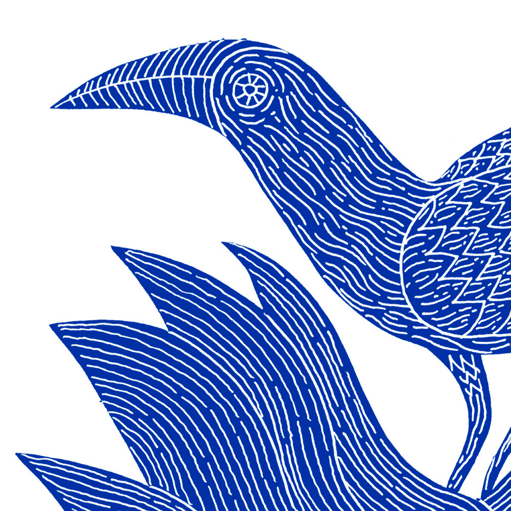 Azul Es Nombre De Pájaro 03 Impresión Giclée A4