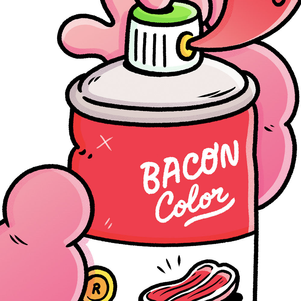 Bacon Spray Impression Giclée A4