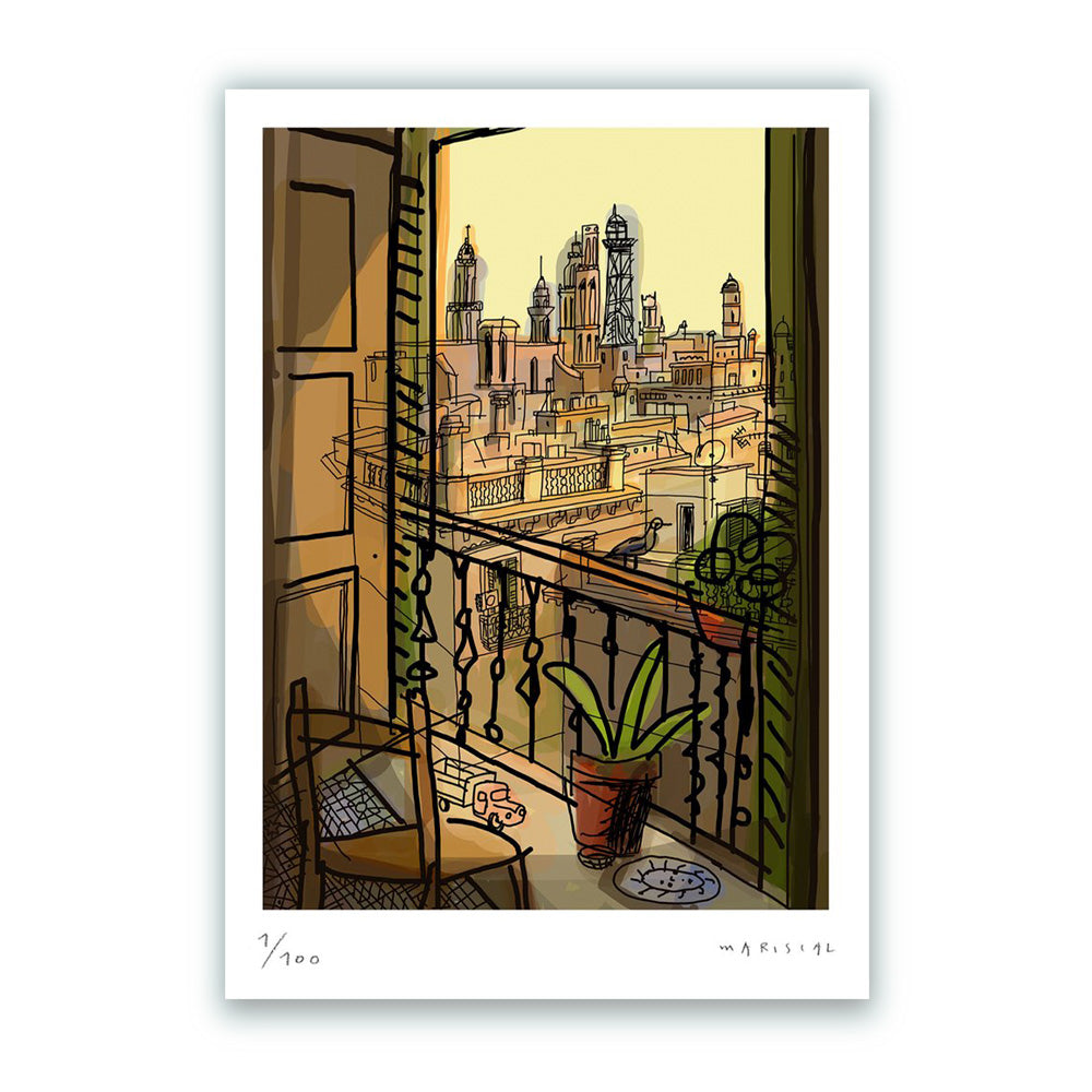 Balcony to Santa María del Mar Fine Art Print 50x70