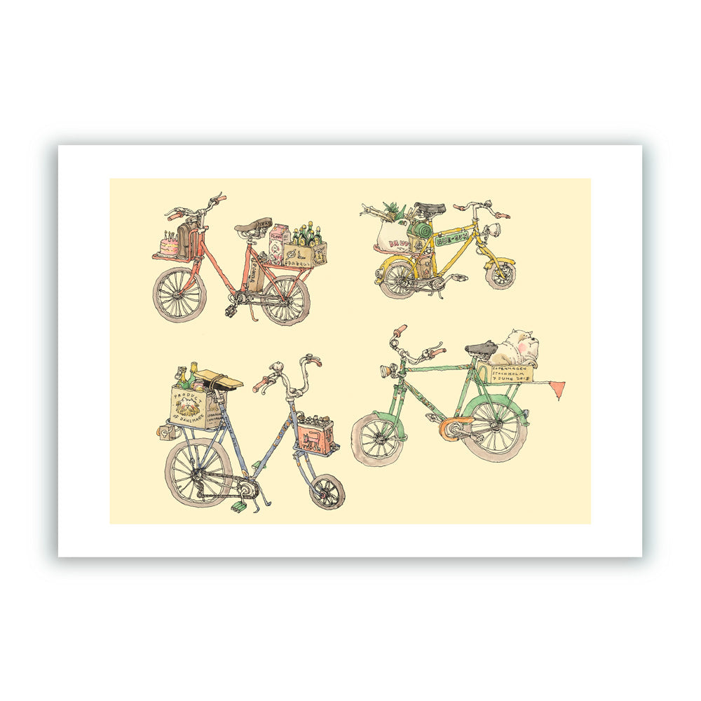 Bicycles Impression Giclée A4