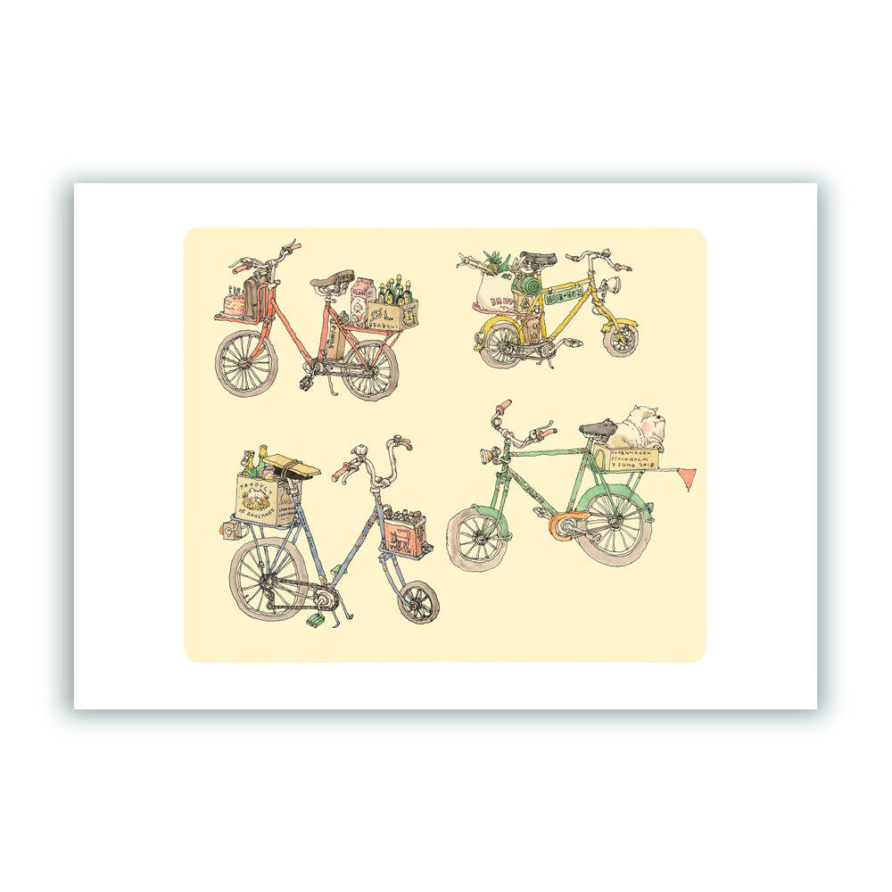 Bicycles Impression Giclée A5