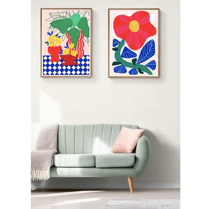 Blue Tiles &amp; Lemons A3 Digital Print