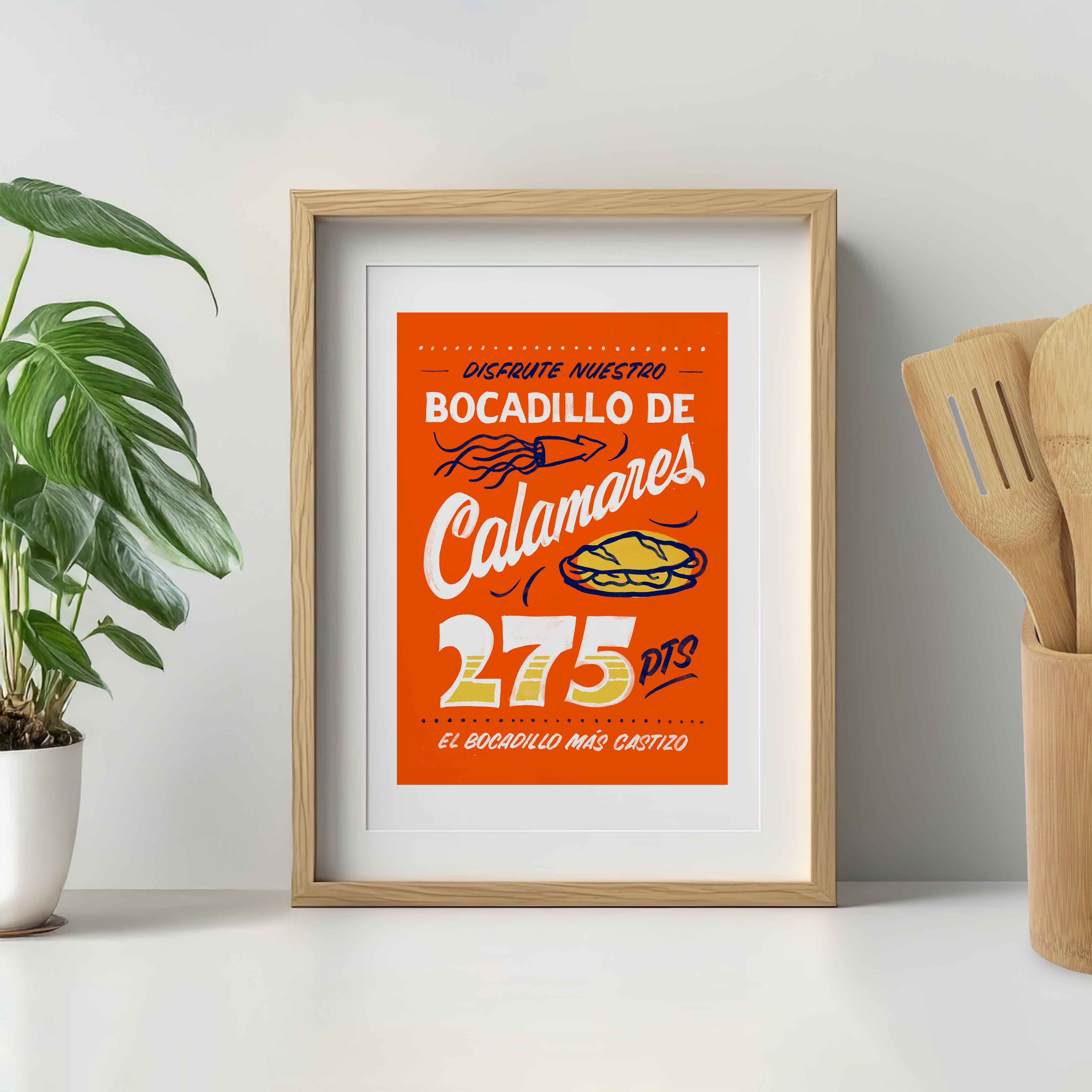Bocadillo de Calamares Impresión Giclée