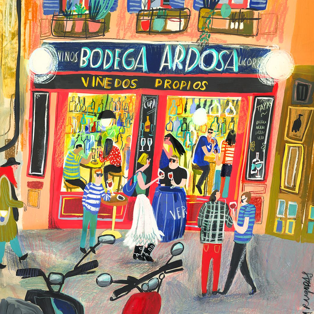 Bodega de la Ardosa Vertical Impression Giclée