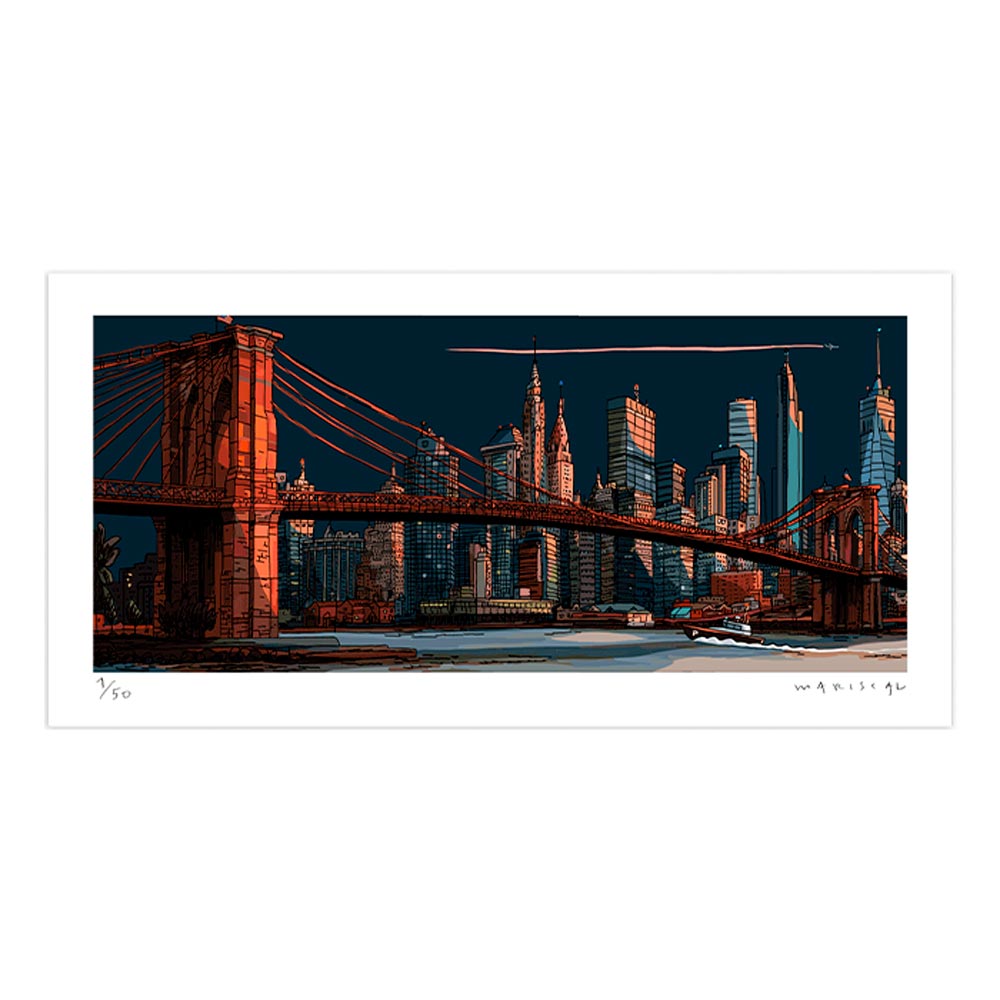Panorámica El Puente de Brooklyn Impression Giclée 80x40