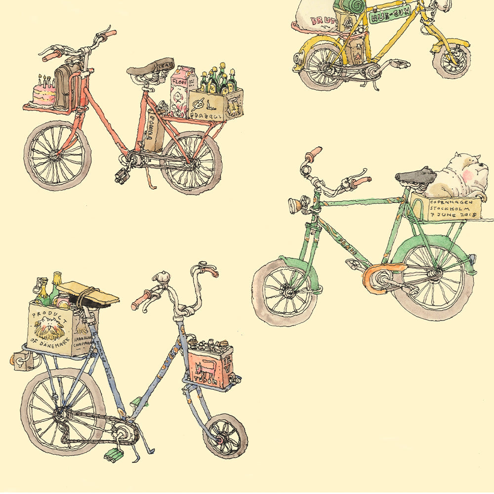 Bicycles Giclée Print 22x22