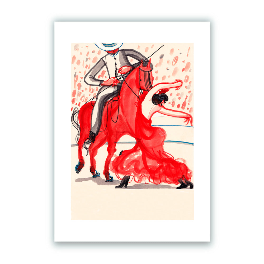 Spanish Flamenco - Caballo Impresión Giclée A5