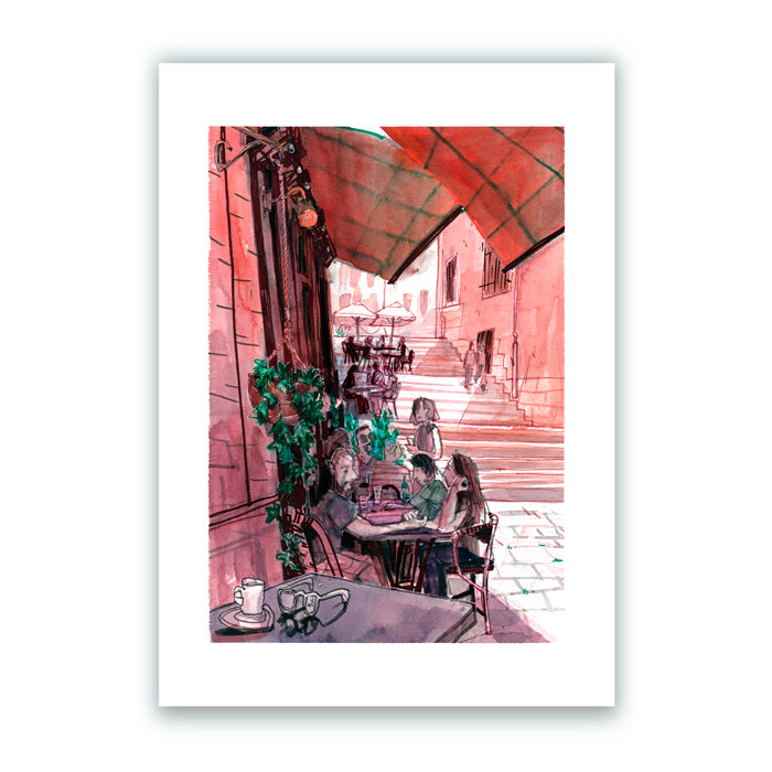 Café del Nuncio Giclée Print A4