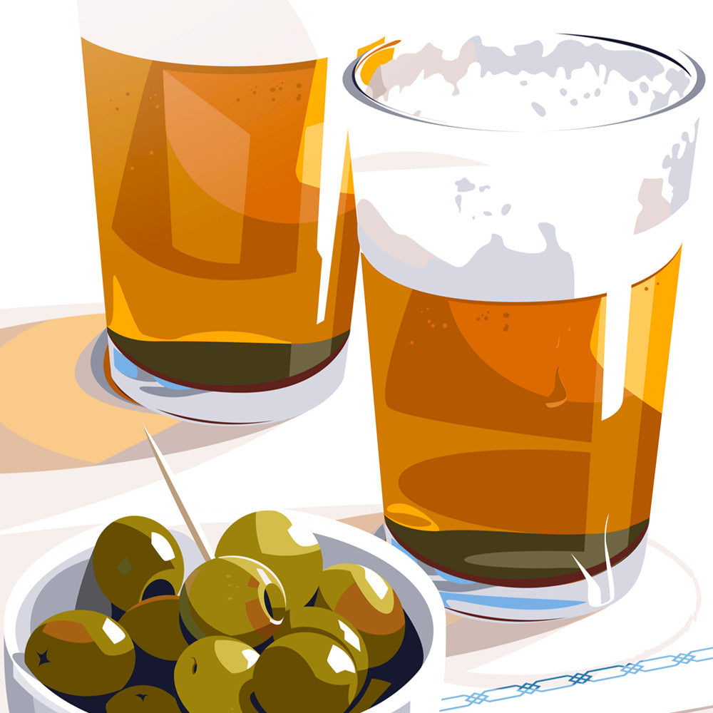 Cañas y Aceitunas Impression Giclée