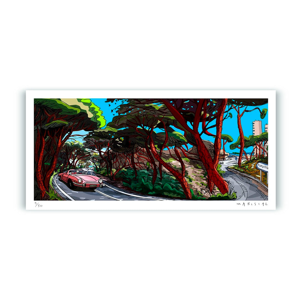 Vue panoramique de la route de Saler, estampe d'art