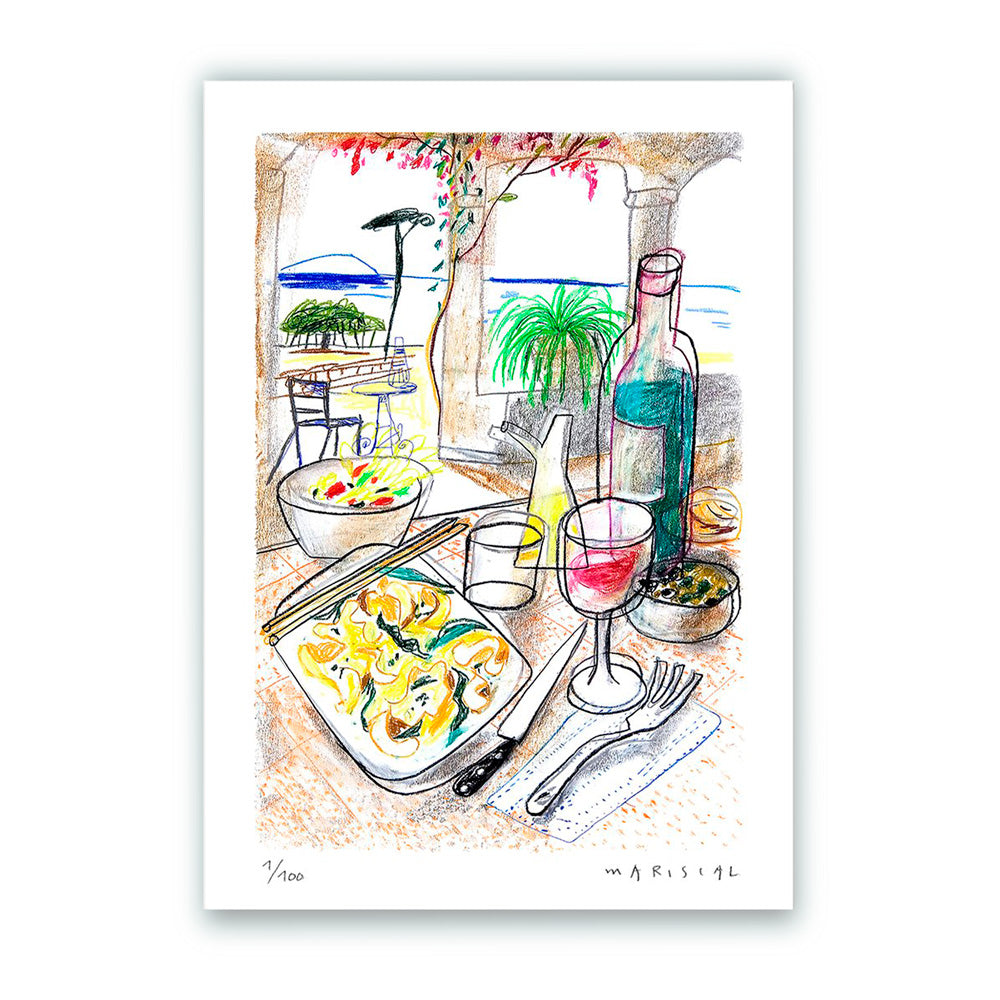 Food in Front of the Sea Fine Art Print 30x40