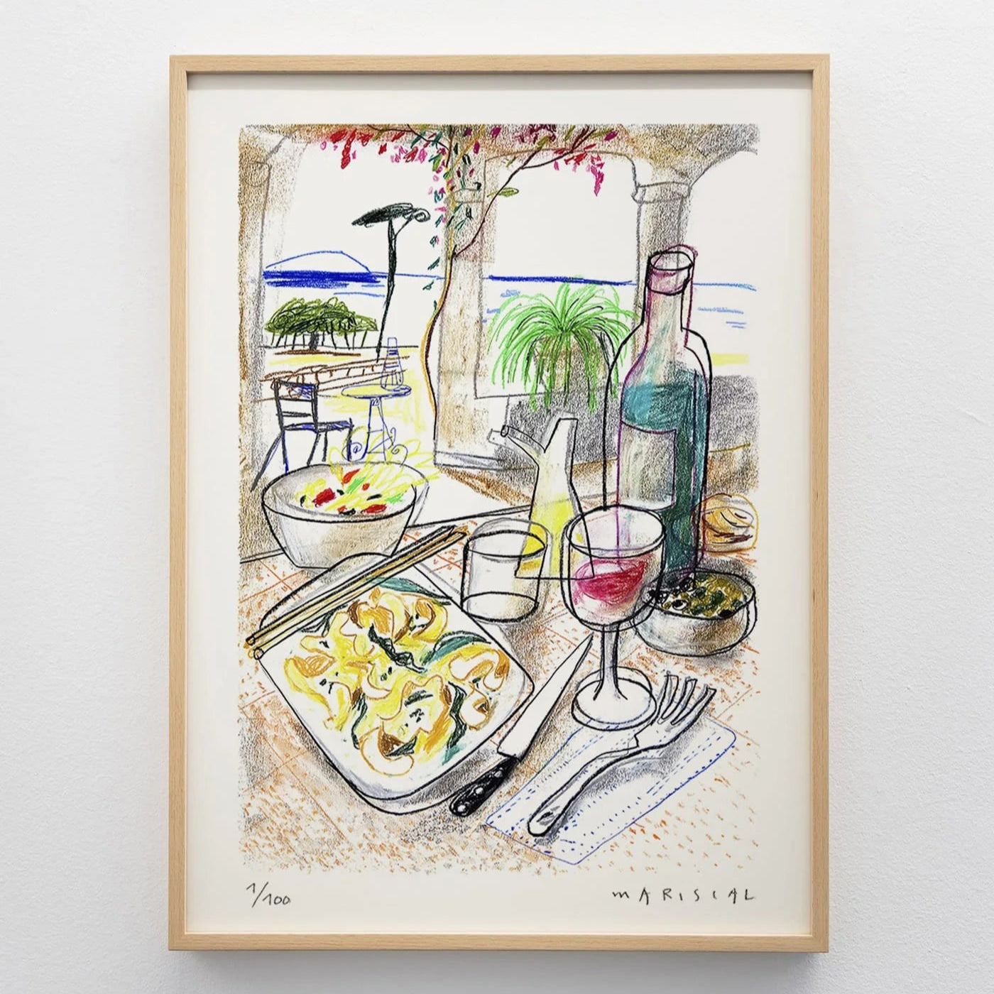 Comida frente al mar Impression Giclée