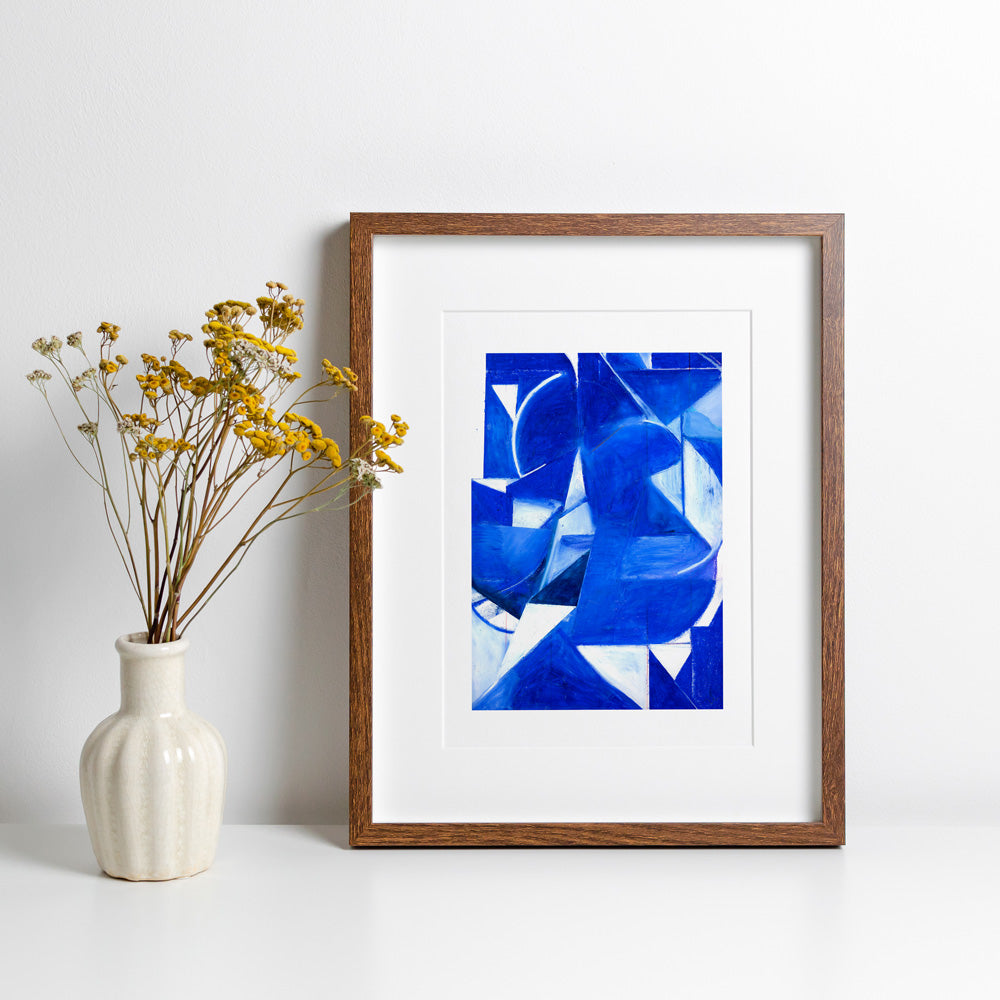 Composition bleue Giclée Print A4