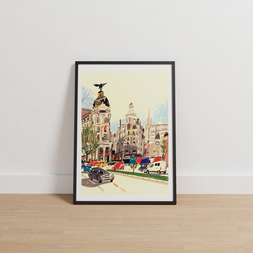 Cruce de las Calles Alcalá y Gran Vía Impresión Giclée A2