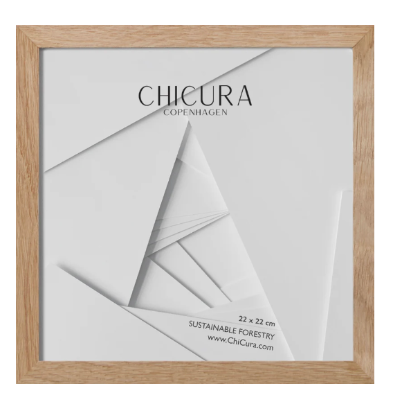 Marco de Madera 22x22 Roble - Acrílico Antirreflejos Premium