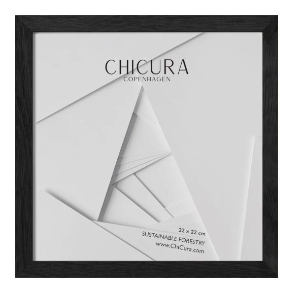 Marco de Madera 22x22 Negro - Acrílico Antirreflejos Premium