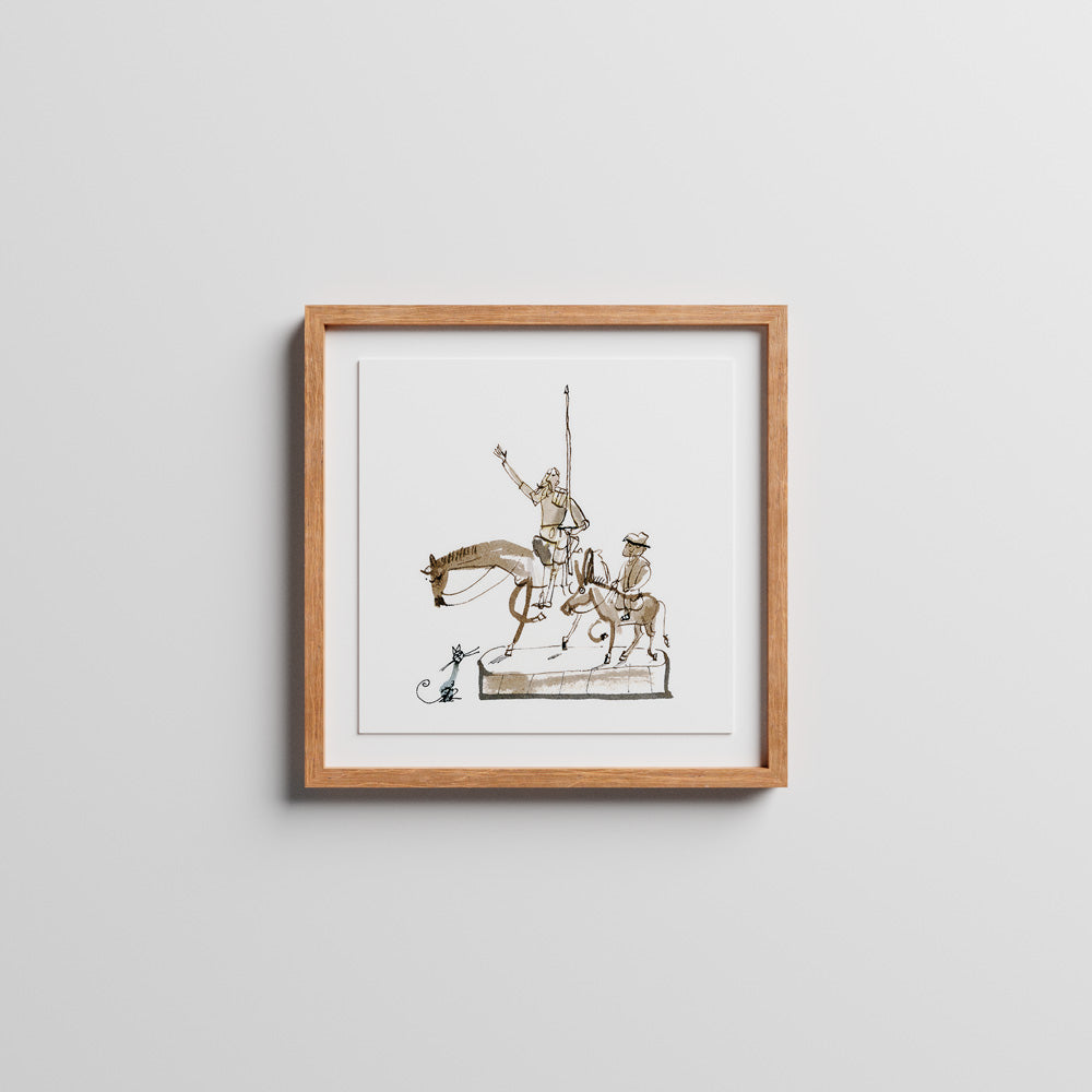 Don Quijote y Sancho Panza Impresión Giclée 22x22