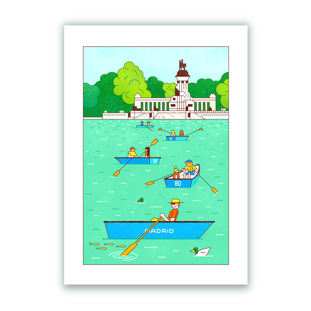 Madrid Estanque del Retiro POP Impresión Giclée