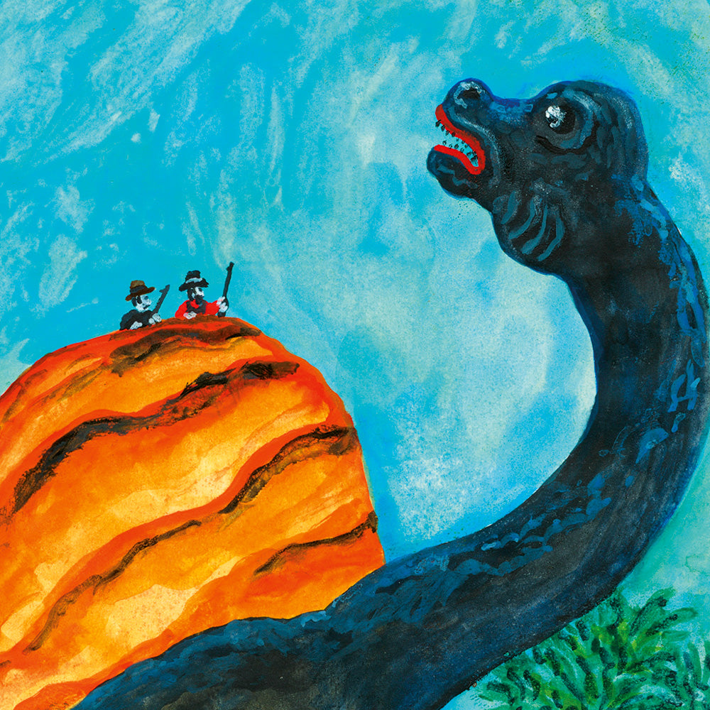 DinoWestern Brontosaurio Impresión Giclée