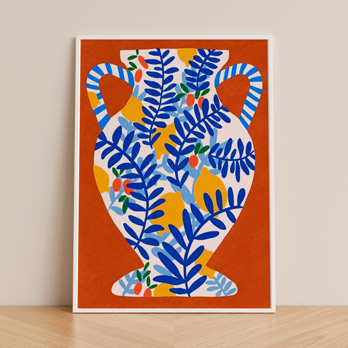 Earth Red & Lemons Print A3