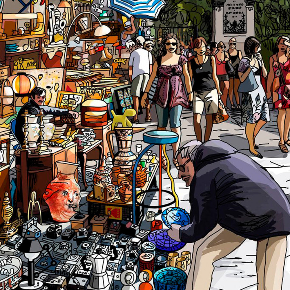 The Madrid Flea Market Fine Art 30x40