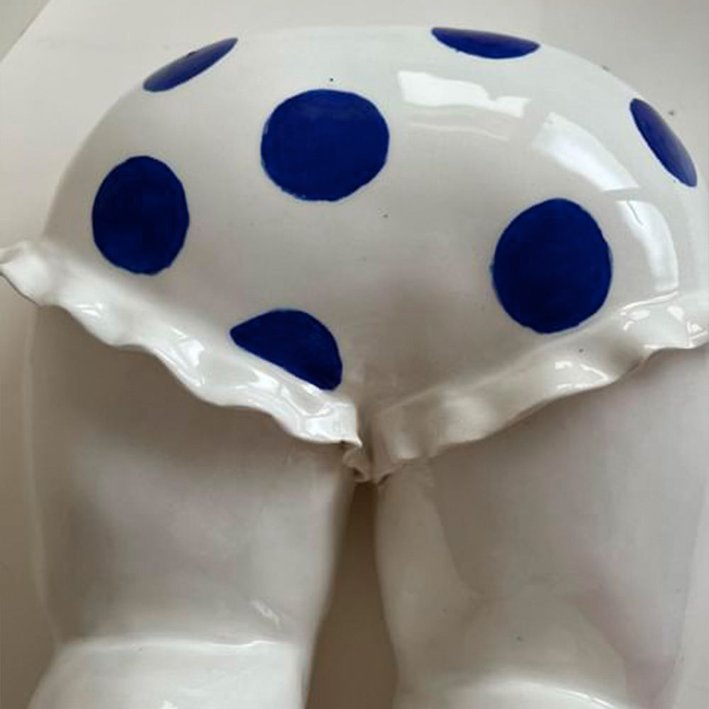 Sculpture Polka Dot Petticoat with Blue Heel
