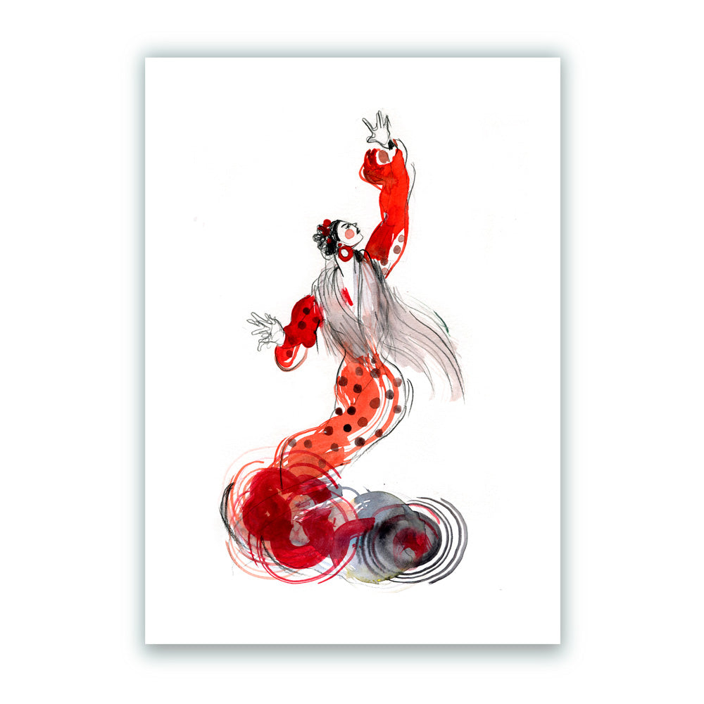 Flamenca con Arte Giclée Print A4
