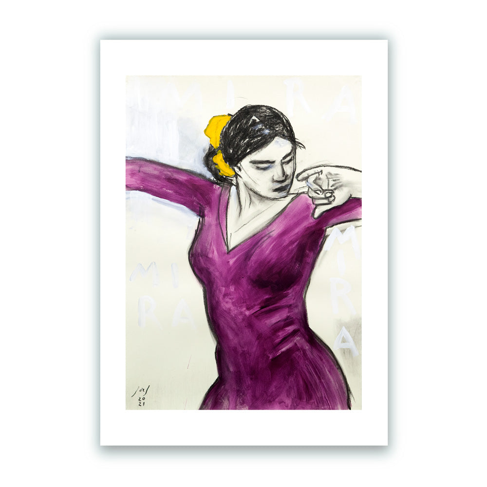 Flamenco « Mira » Impression Giclée A4