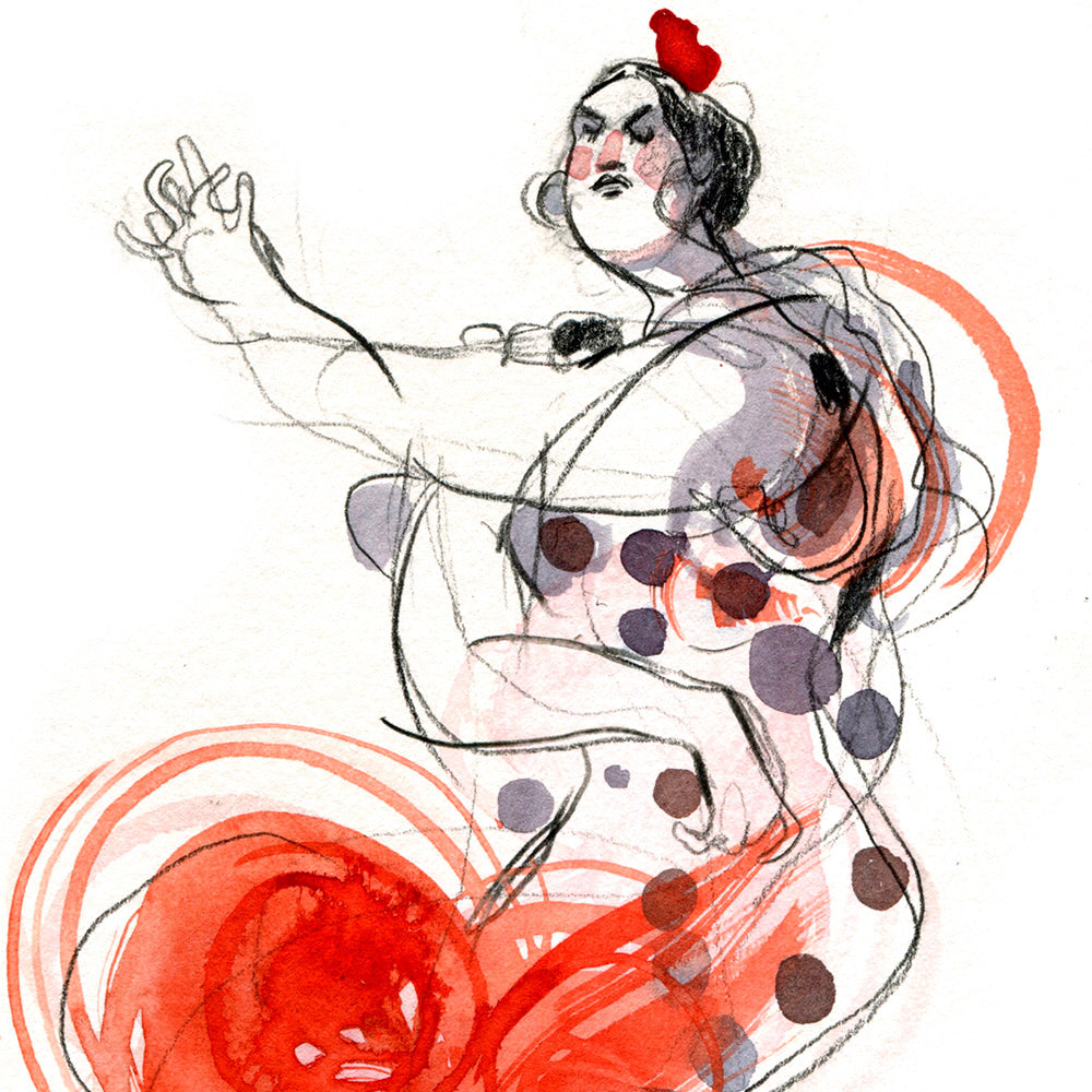 Flamenca Passion Giclée Print A4