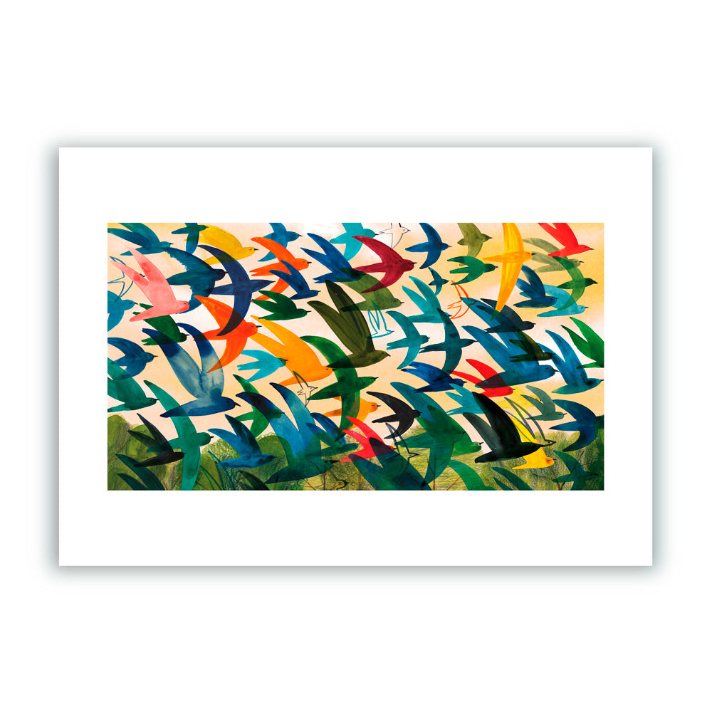 Flock of Colors Impresión Giclée A4