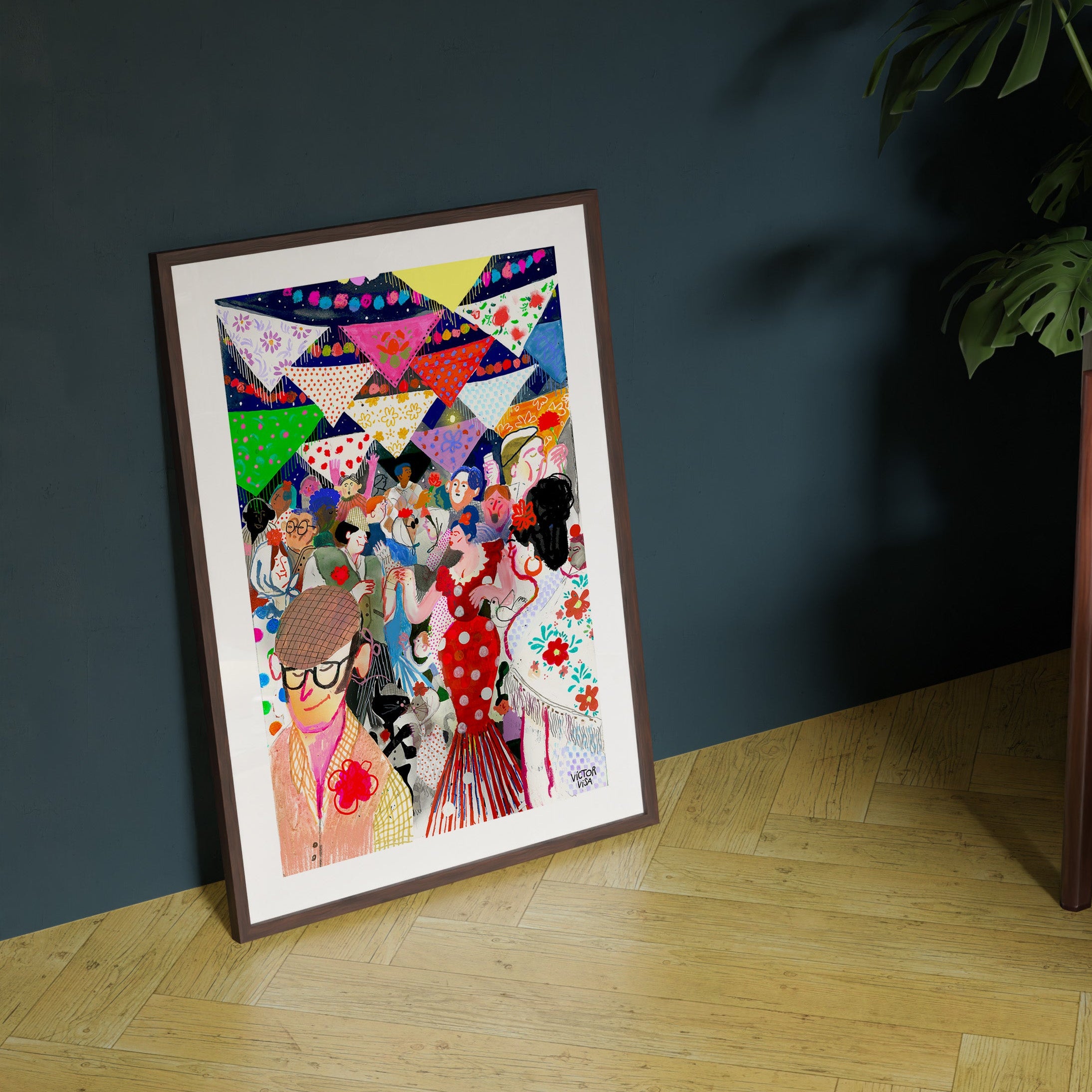 Fiesta de La Paloma en La Latina Impression Giclée