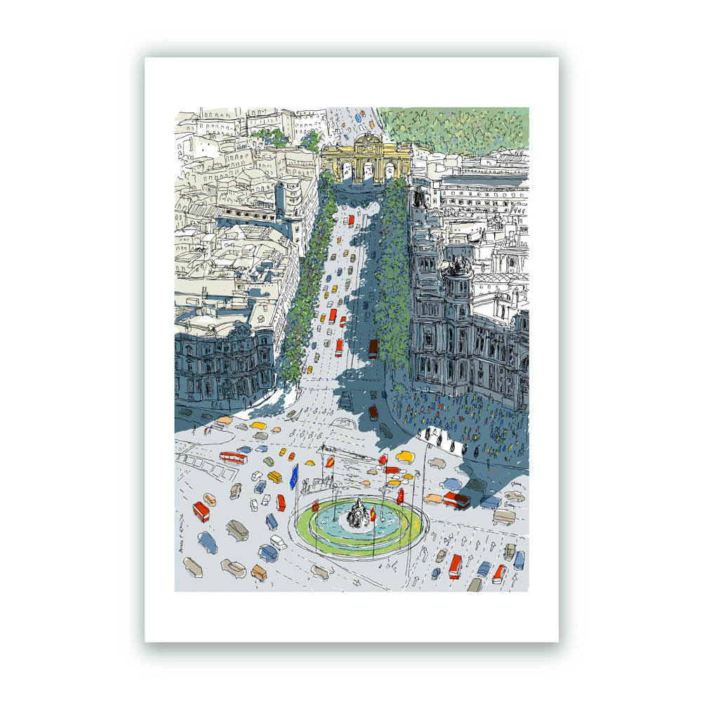 Fontaine de Cibeles - Impression Giclée de la Porte d'Alcalá