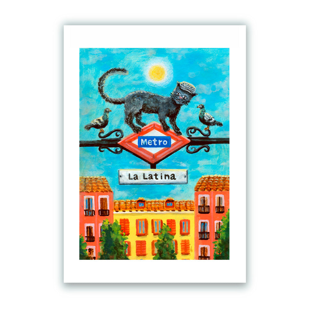Gato en La Latina Impresión Giclée