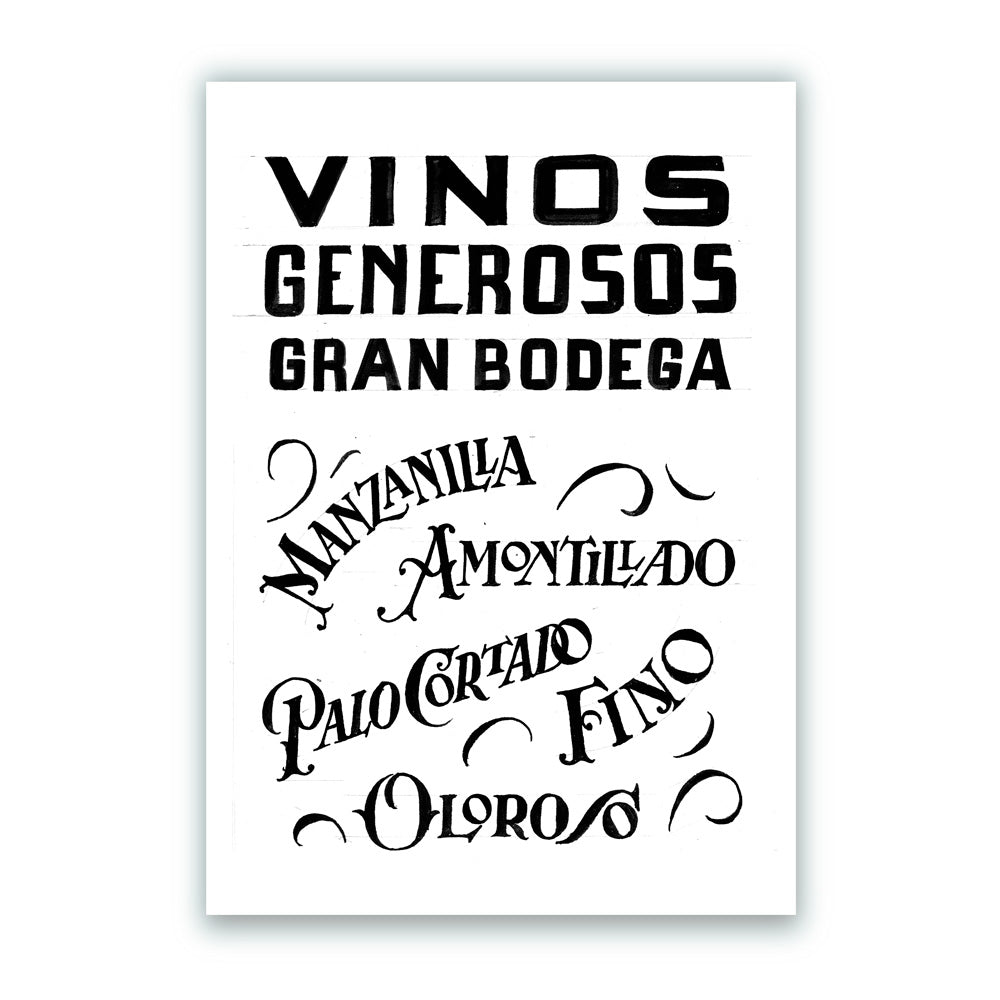 Vins généreux BN Giclée Print