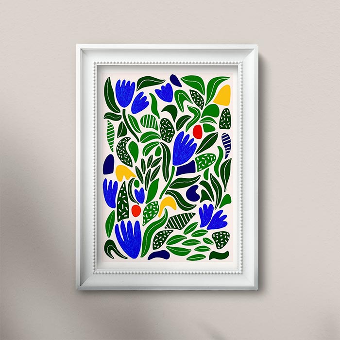 Green Tulips Print A3