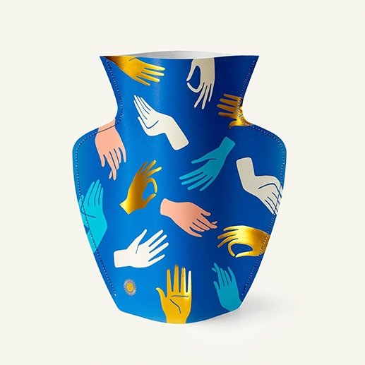 Blue Hamsa Paper Vase