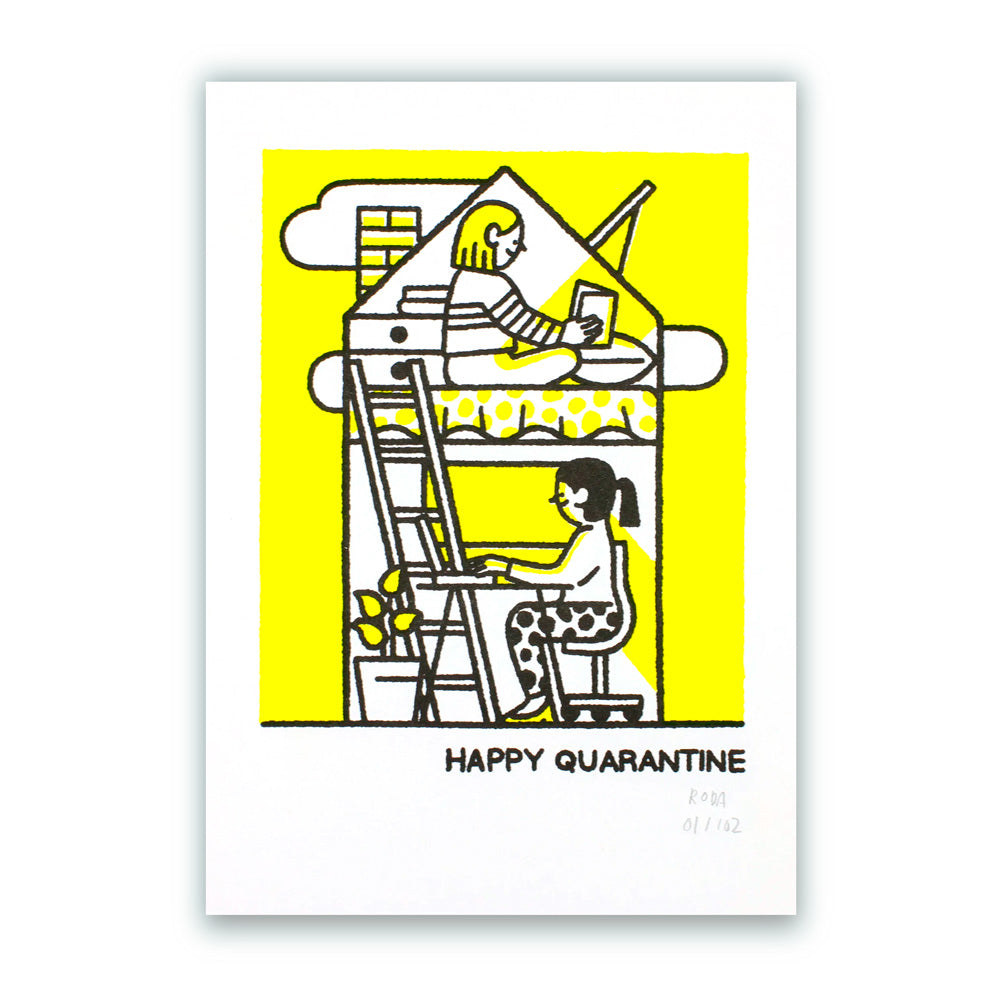 Happy Quarantine Risograph A4