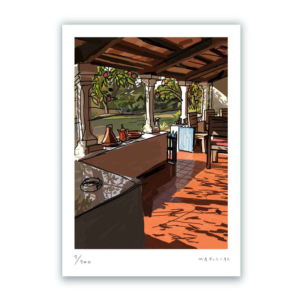 La luz del Sol en el Porche de Formentera Impression Giclée 50x70