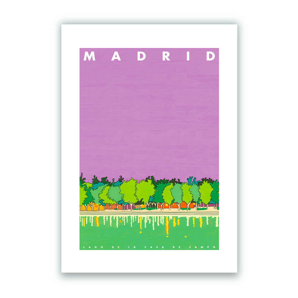 Madrid - Lago de la Casa de Campo Impresión Giclée A4