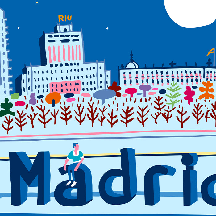 Madrid Blue Impresión Giclée A4