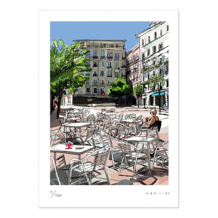Plaza de Chueca Fine Art Print A3