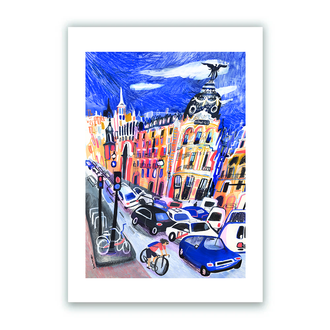 Edificio Metropolis Blue Impression Giclée