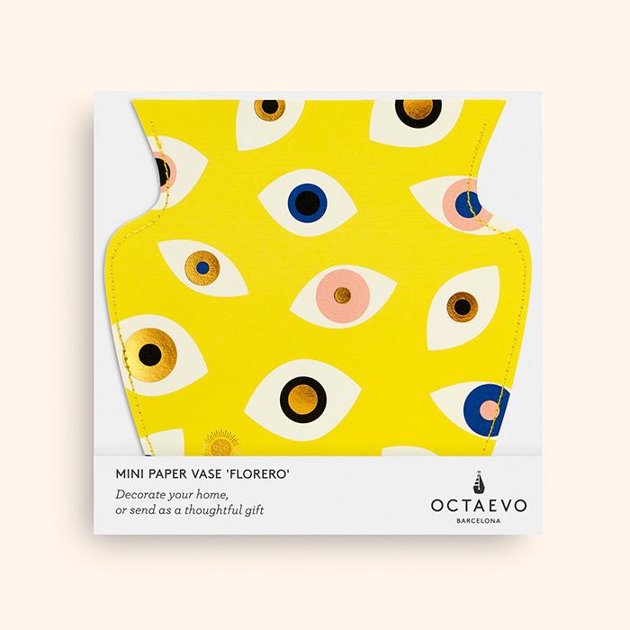 Mini Florero de Papel Nazar Amarillo