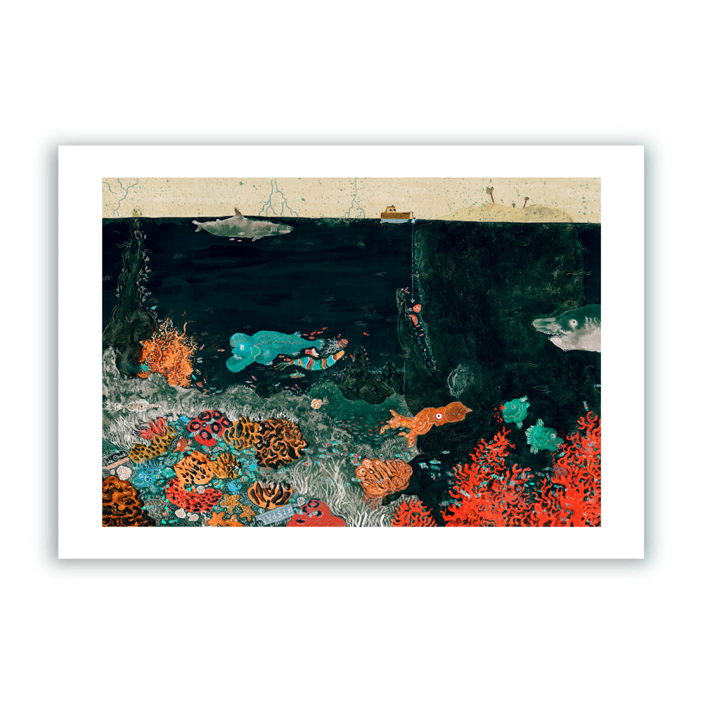 Moby Dick Entre Corales Impresión Giclée A3
