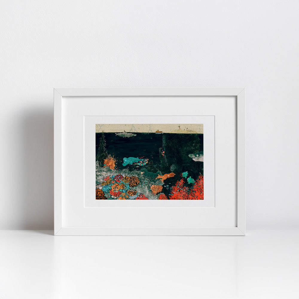 Moby Dick Among Corals Giclée Print A4