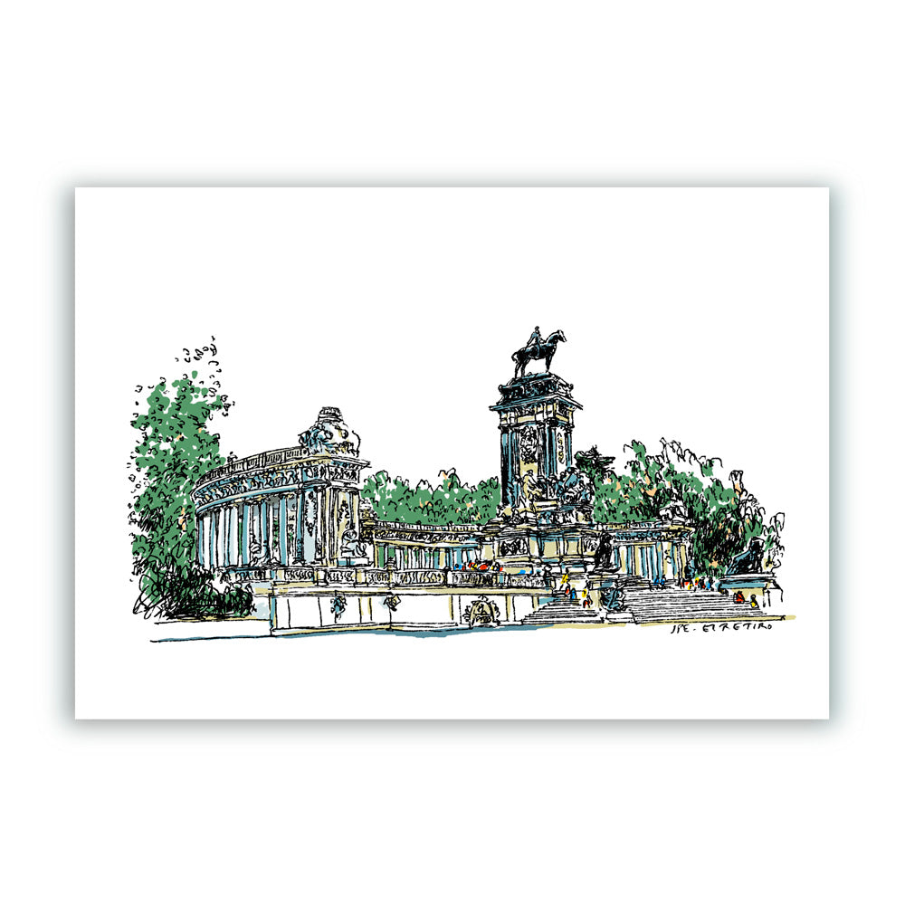 Monumento a Alfonso XII - El Retiro Giclée Print A5