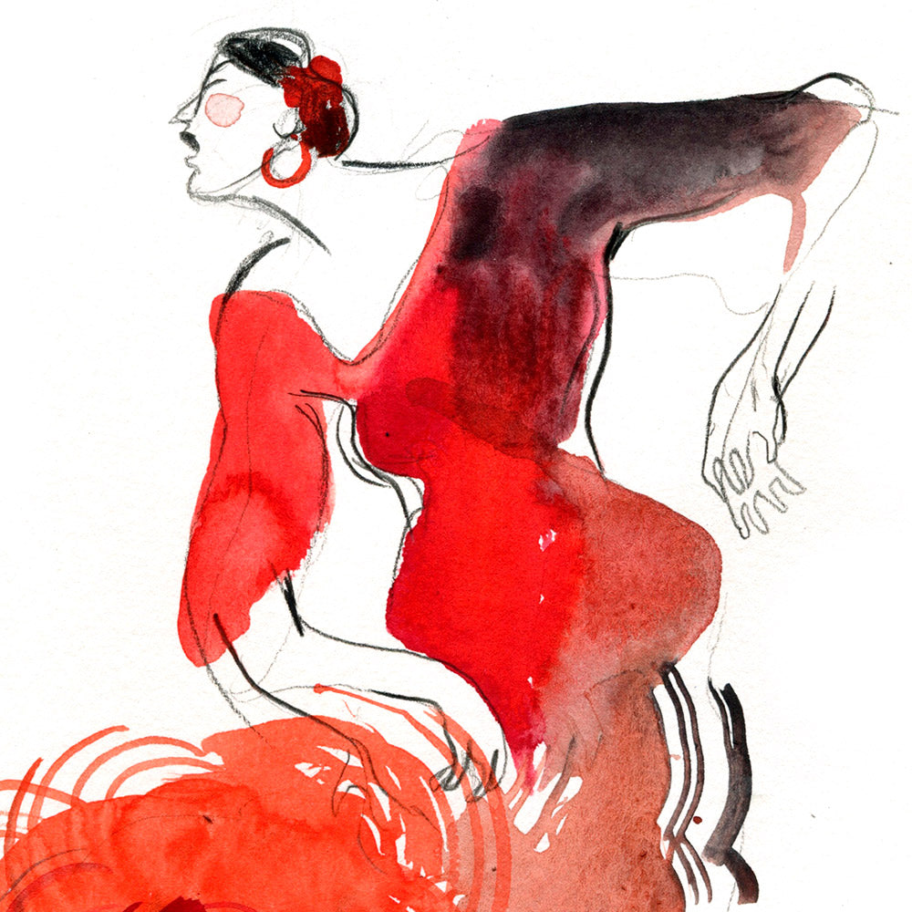 Muy Flamenca Giclée Print A4